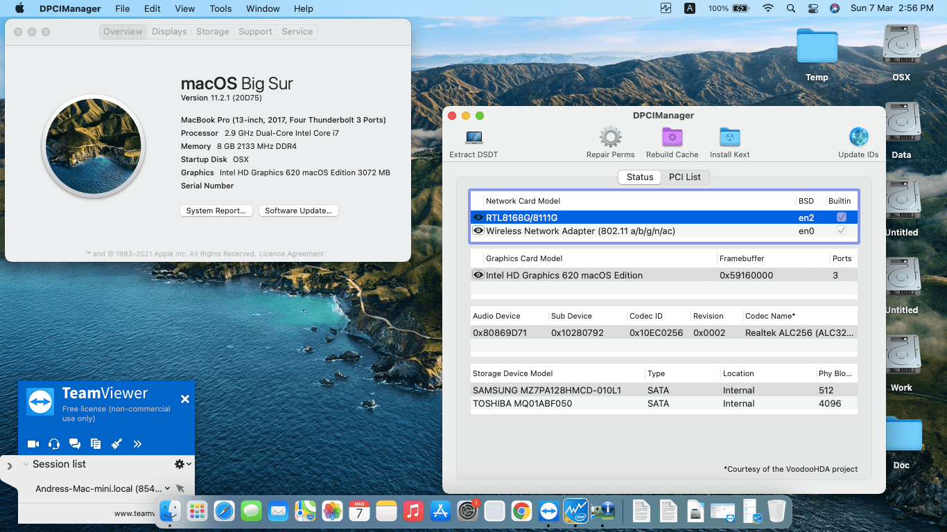 Success Hackintosh macOS Big Sur 11.2.1 Build 20D75 in Dell Vostro 14-3468